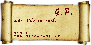 Gabl Pénelopé névjegykártya